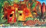  Seychellernes varme glød  Malet af Kunstner Kirsten Sommer
